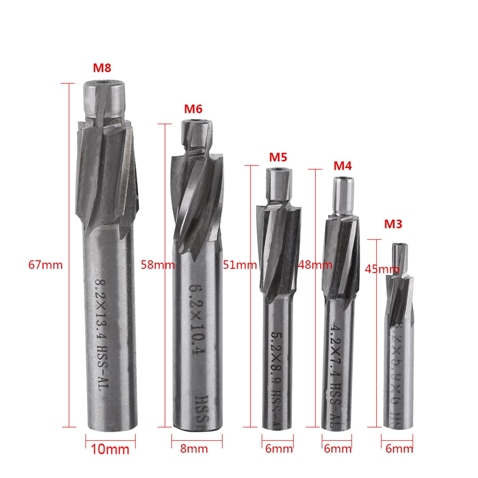 Amazon.co.jp: Atyhao 【5本セット＆M3-M8】エンドミル エンドミル 