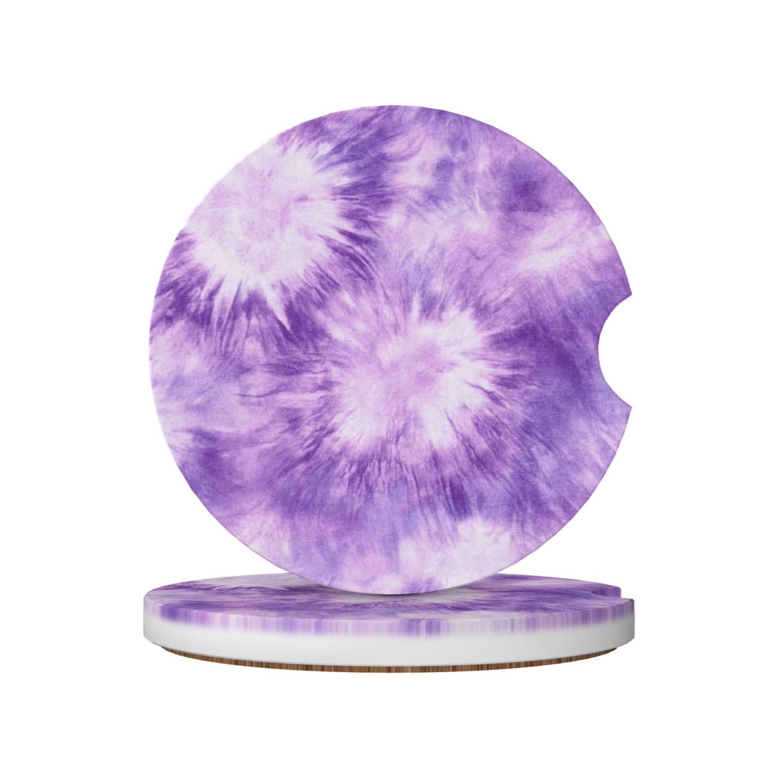 Simple Soft Tie Dye Texture Ceramic Coasters,2pcs