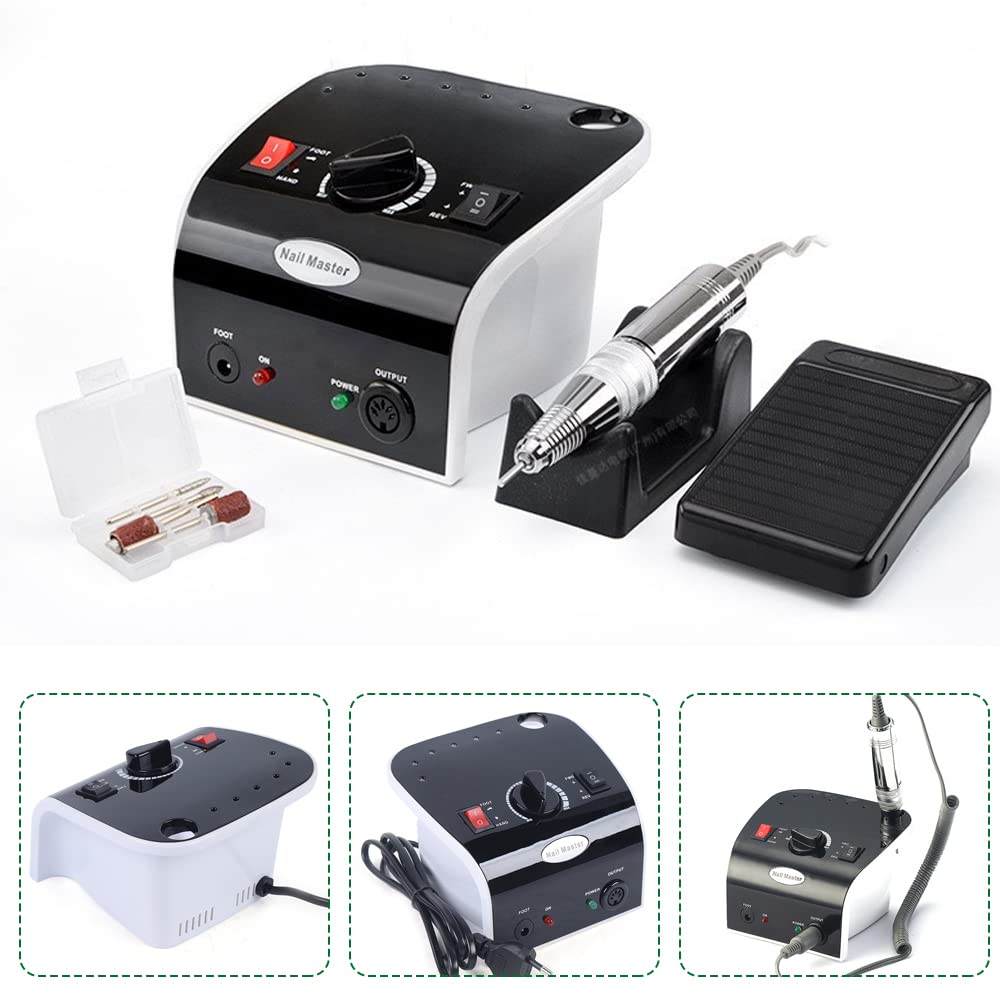 Frezarka do paznokci, 35000 obr./min, elektryczny pilnik do paznokci, cichy, elektryczny zestaw do manicure z nasadkami do frezowania do paznokci, do usuwania żelu akrylowego, studia paznokci, manicure DIY