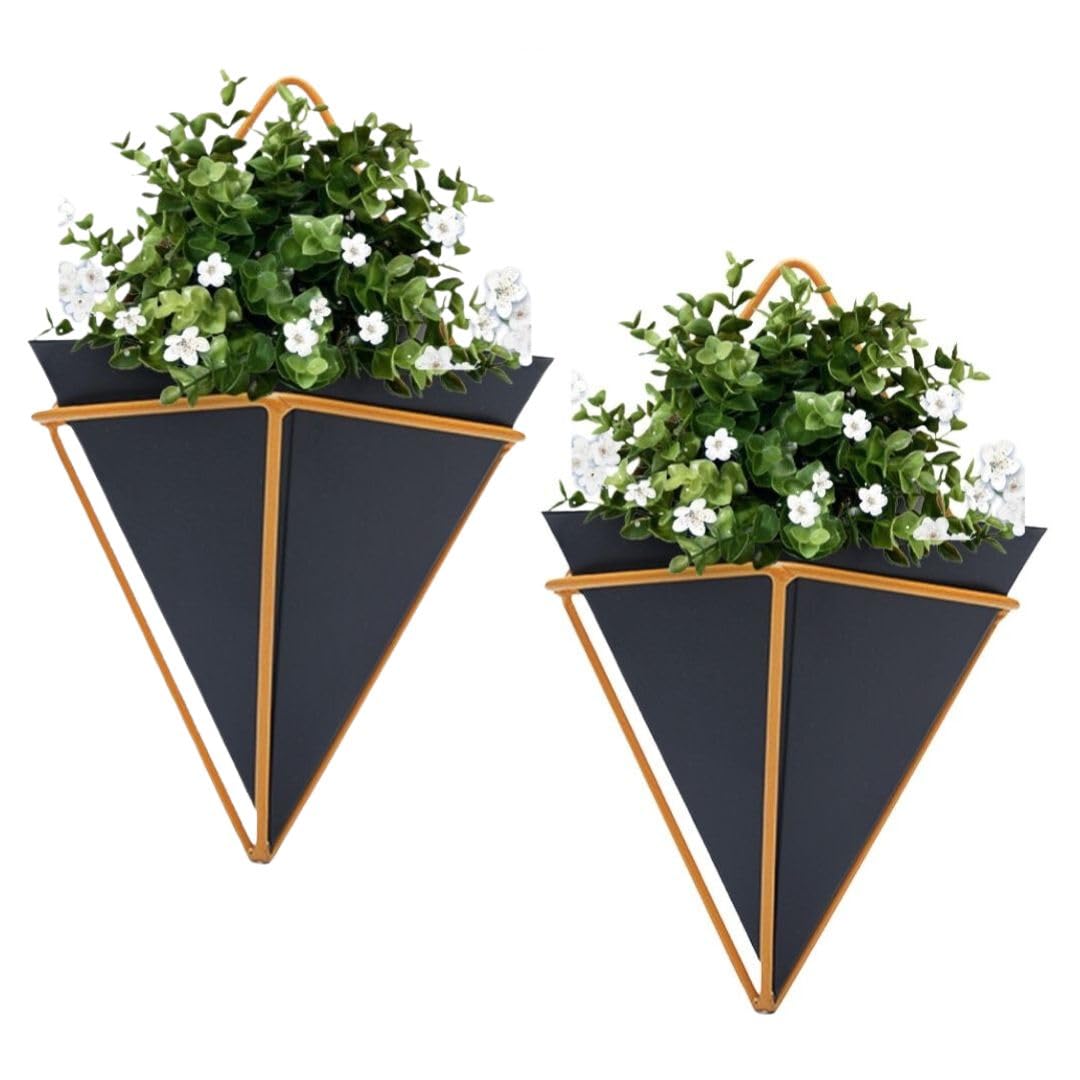 HOMSSY Iron Wall Hanging Planters Set of 2 - Elegant and Durable Indoor/Outdoor Planters for Home and Garden Decor, Black (48) (B0D4VKN4TT) Amazon Price History, Amazon Price Tracker