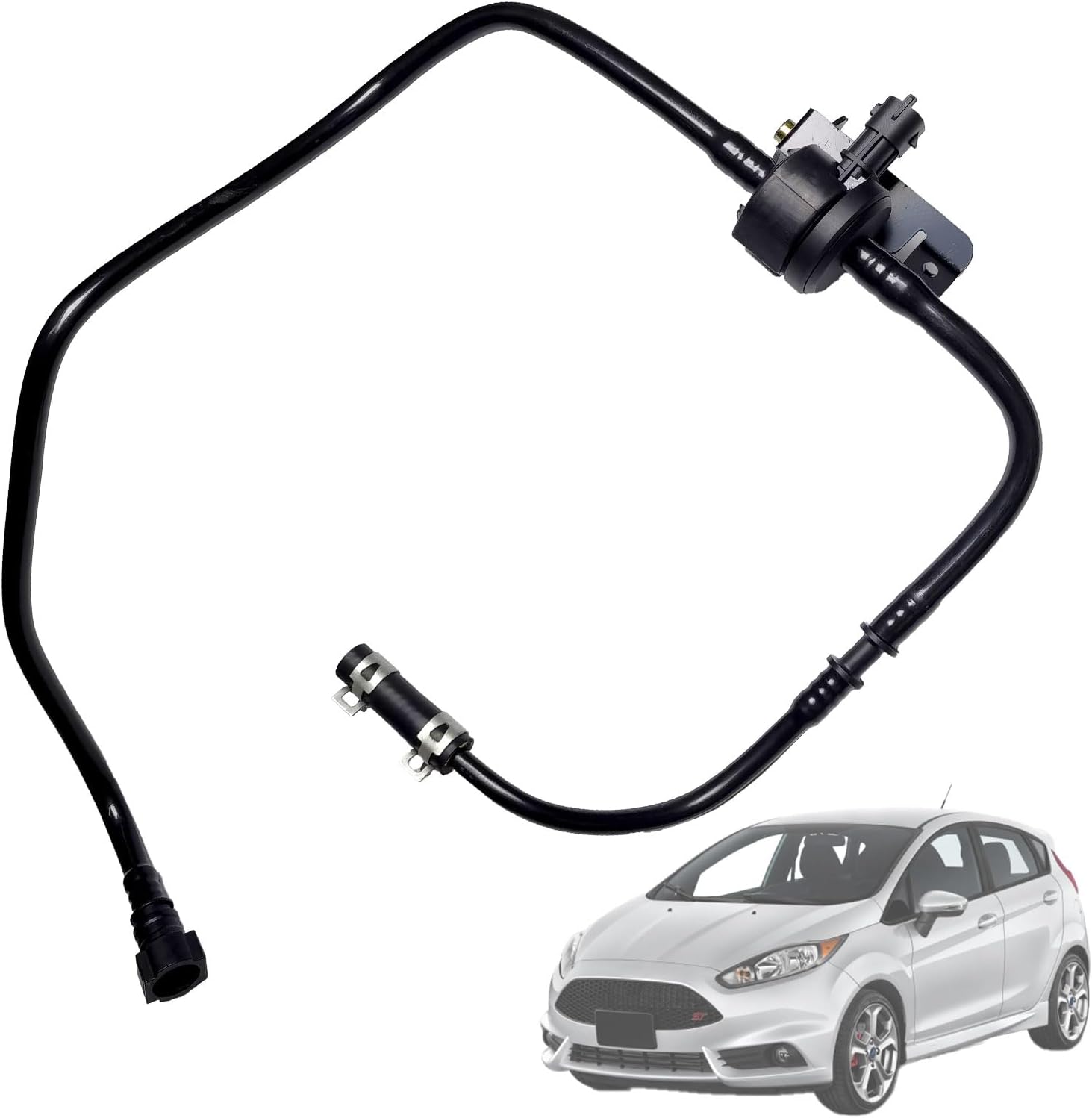 D2BZ9C047F Fuel Evaporative Emissions Vapor Canister Purge Valve Solenoid VMV Hose Lines Compatible with 2014-2019 Ford Fiesta 1.6L Replaces# D2BZ-9C047-B