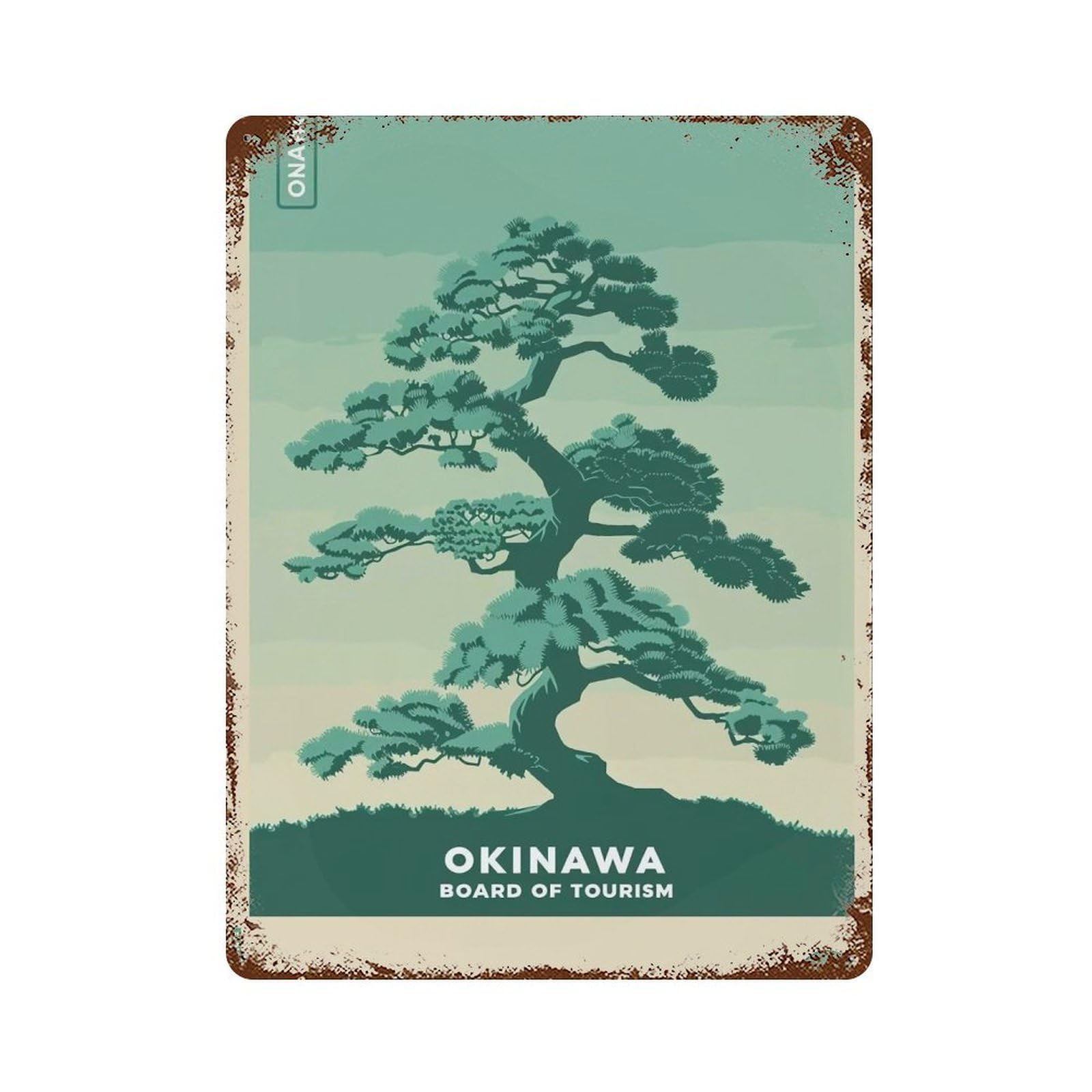 FHUYEURHRY Okinawa-Vintage-Travel_01 Wall Decor Retro Iron Vintage Art Metal Tin Sign Poster Modern Home Cofffee Club Art Bar Shop Decorations Style 40x30cm