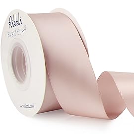 Ribbli Vanilla Double Faced Satin Ribbon,1-1/2 x Continuous 25 Yards,Use for Craft Bows Bouquet, Gift Wrapping, Wedding Decoration, Floral Arrangement