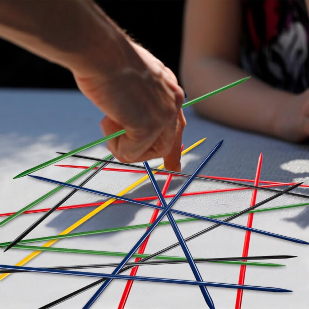 Jumbo Pick Up Sticks Classic Wooden Game, Outdoor or Indoor Fun Strategy and Coordination Game for Adults and Kids by Hey! Play! Multicolor, 32 X 3 X 5" (80-HCH-PKSK)