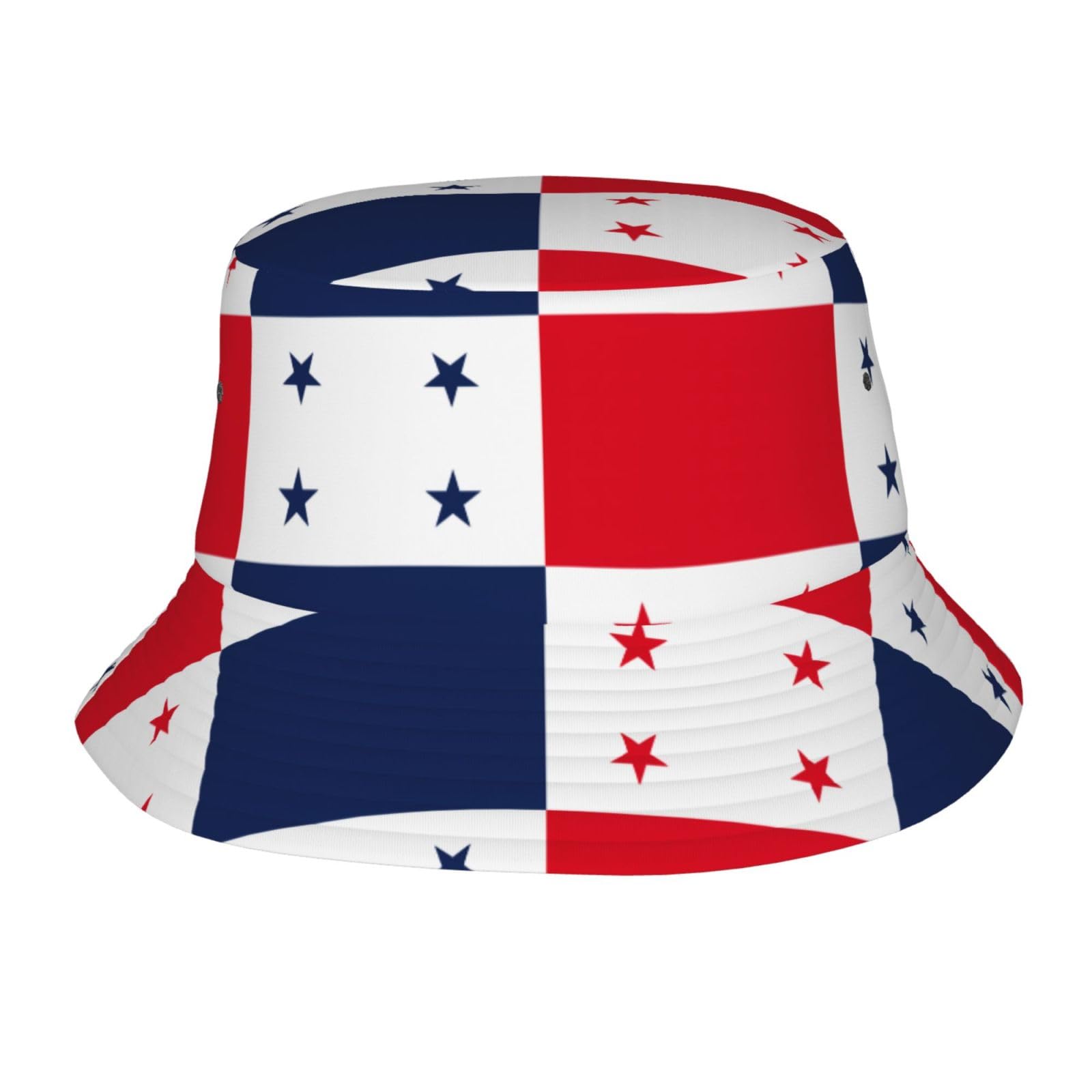 Chabu Unisex Black Flag Of Panama Bucket Hat Wide Brimmed Sun Hat Fisherman Cap Foldable Summer Beach Travel Outdoor Golf Hiking