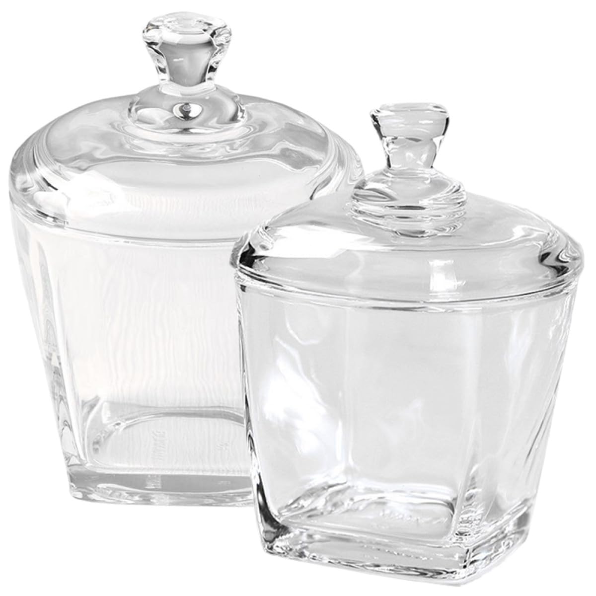 SOLUSTRE Contenedor de Alimentos de Vidrio Transparente Tapa Hermética, Juego de 2 Tarros de 260 Ml para Almacenar Granos y Dulces en Cocina Doméstica