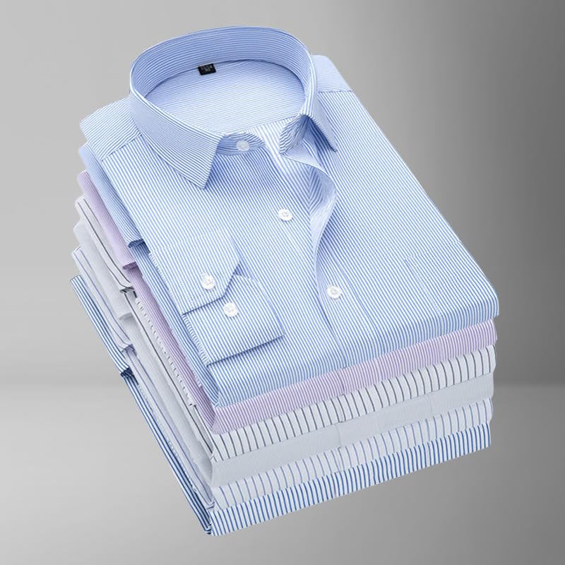 Robe décontractée homme sans plis et coupe ajustée rayée - 2