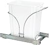 Household Essentials Glidez Chrome-Plated Steel Pull-OutSlide-Out Discreet Single 5 Gallon Plastic Trash Can for Under Cabinet Use - Fits Standard Size Cabinet, Chrome and White