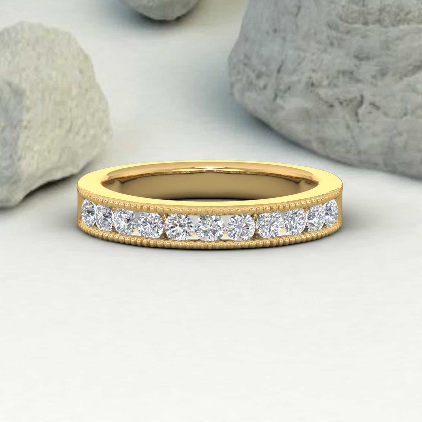 1/2 Carat Channel Set Diamond Wedding Band Ring in 14K Gold