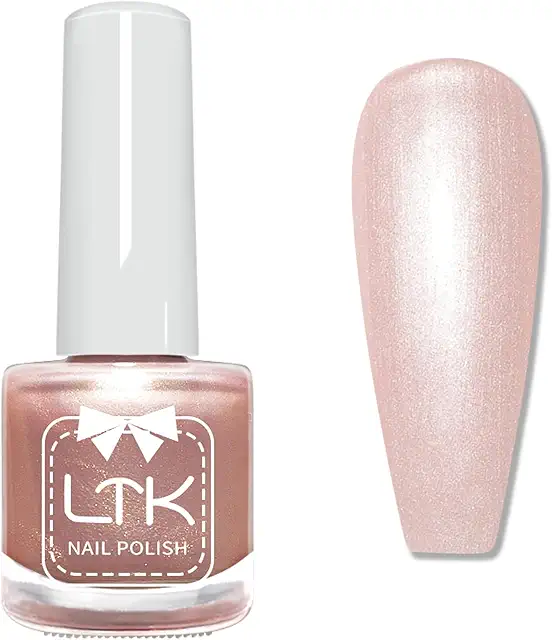 Champagne Gold Nail Polish - Rose Gold Glitter, Quick Dry, Long Lasting