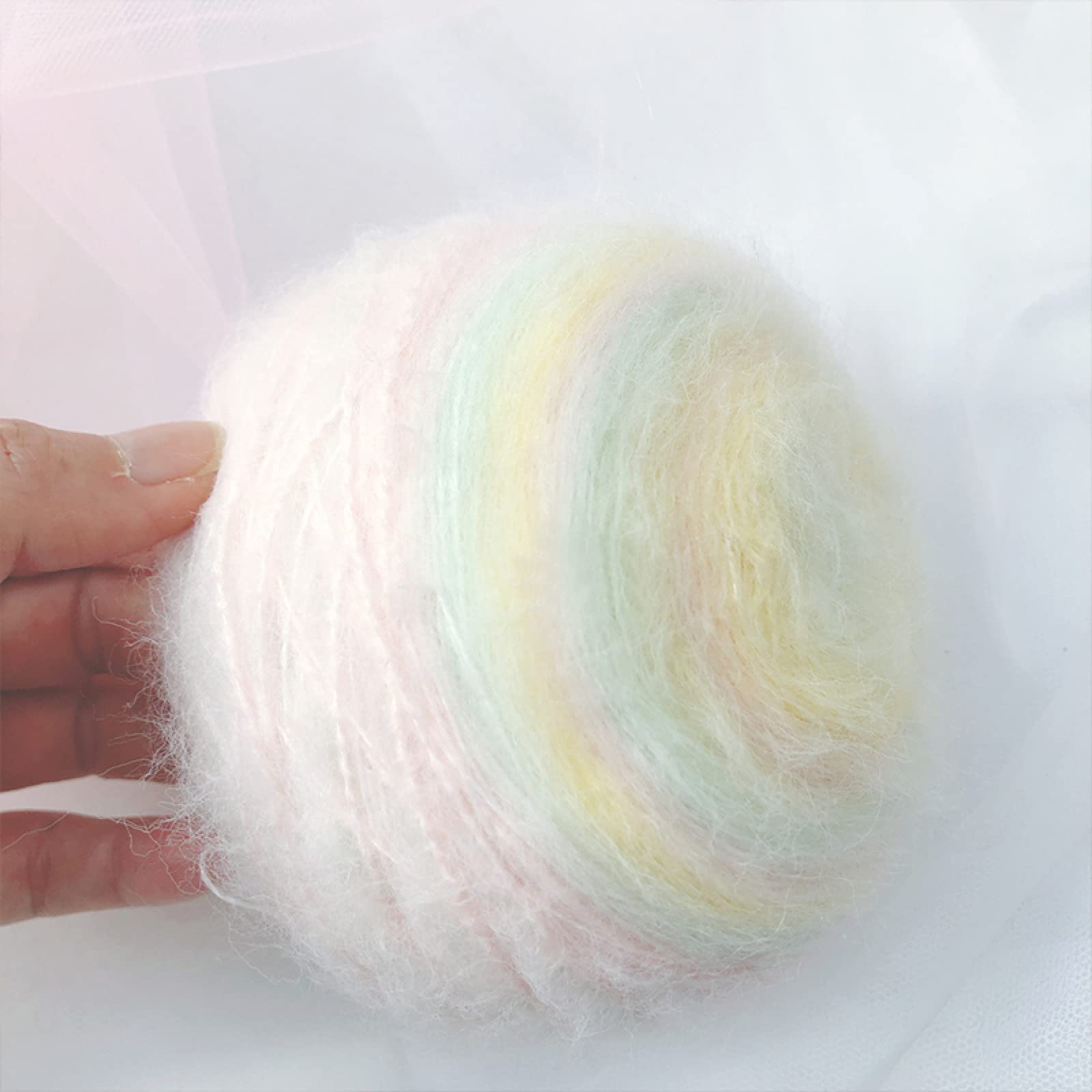 Hilo De Lana De Arcoíris De 50g/bola, Lana Fina De Felpa, Hilo De Tejer A Mano De Ganchillo, DIY Para Suéter, Manta, Hilo Agradable A La Piel,AX02,6PC