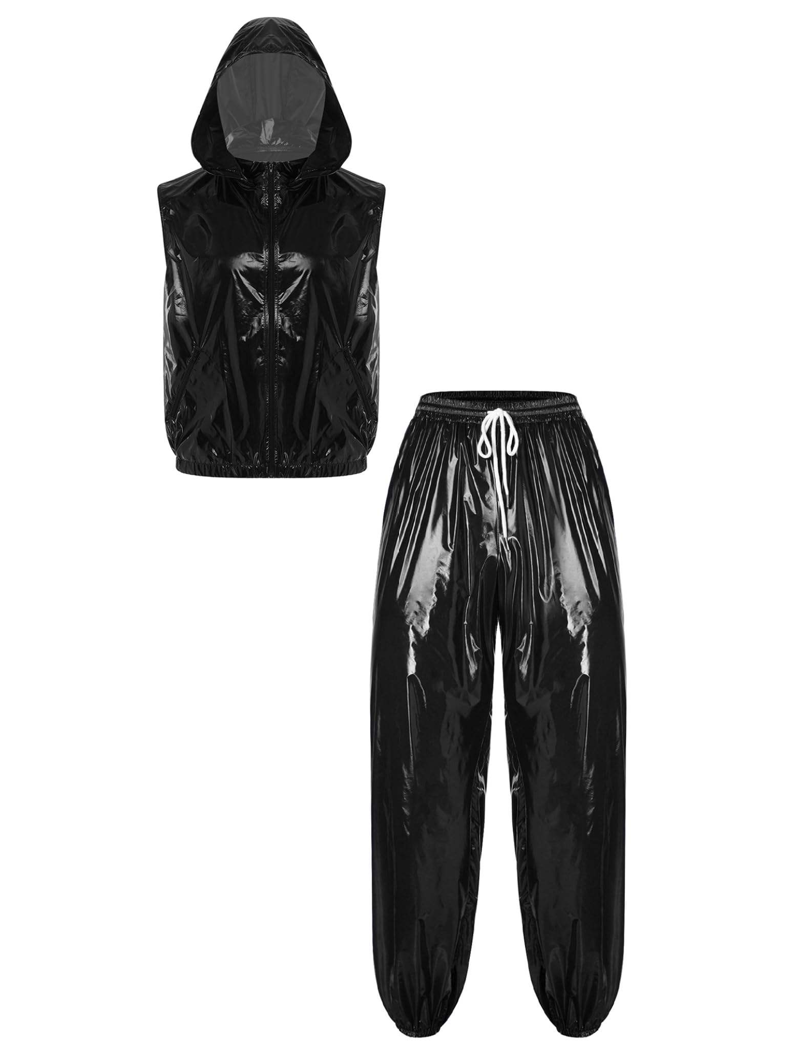 Męski dres treningowy luźny strój dwuczęściowy bluza z kapturem