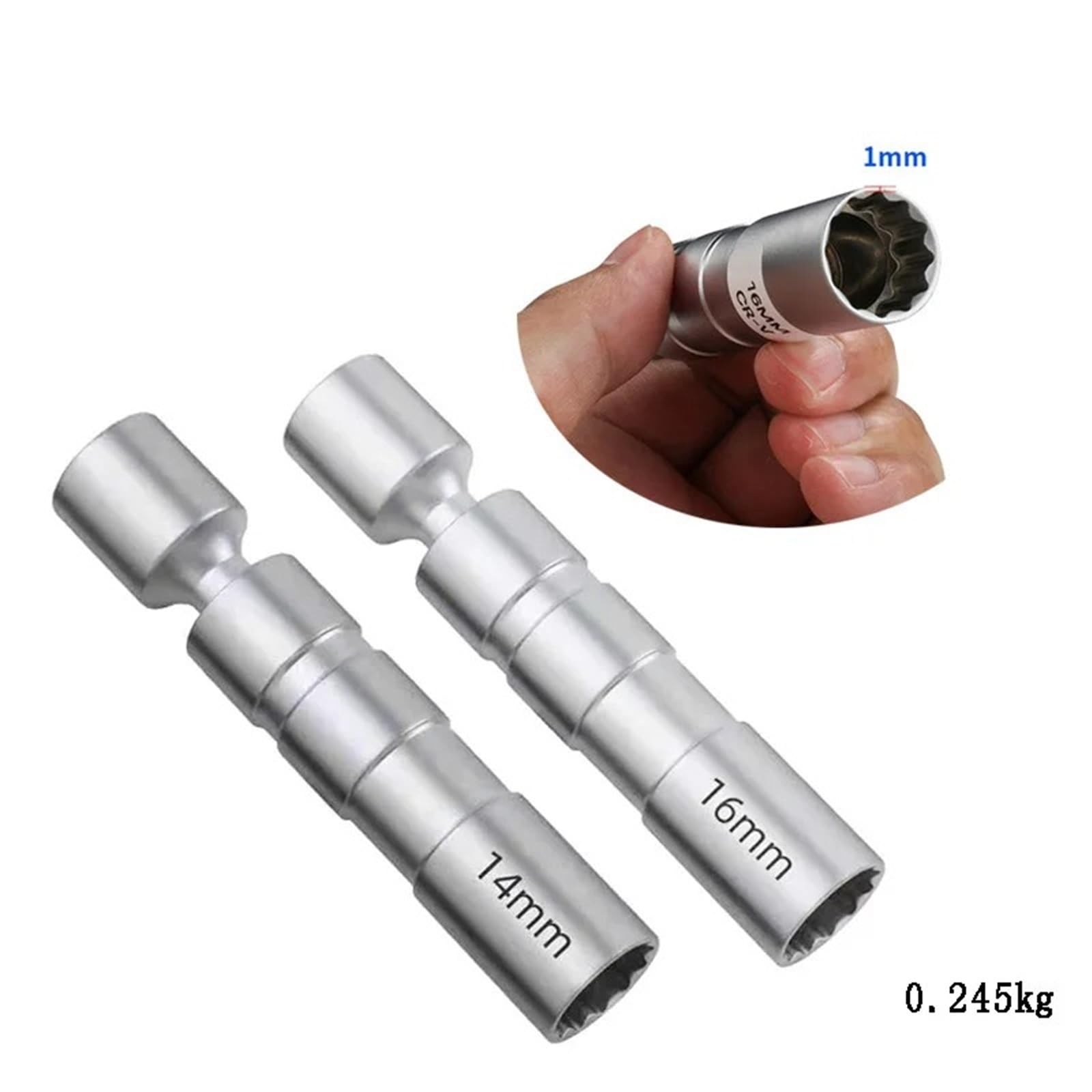 1 Stück, Kompatibel Mit B*M&W Me*r/c&ed*es B*e/n&z Zündkerzenhülsenschlüssel, Magnetischer 12-Punkt-Winkel, Dünne Wand(2pcs)