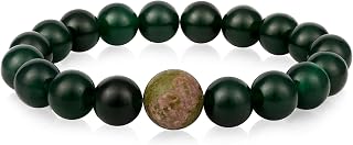 Chitshakti Lab Certified Green Jade Bracelet | Unisex both for Men & Women | 18beads Stretchable Bracelet with Unakite Sto... Price In India