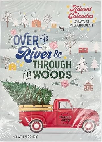 Miniatura 5 de Juego de 4 calendarios de adviento de chocolate 2023 Trader Joes 24 días de cuenta regresiva para Navidad, paquete de 4 calendarios