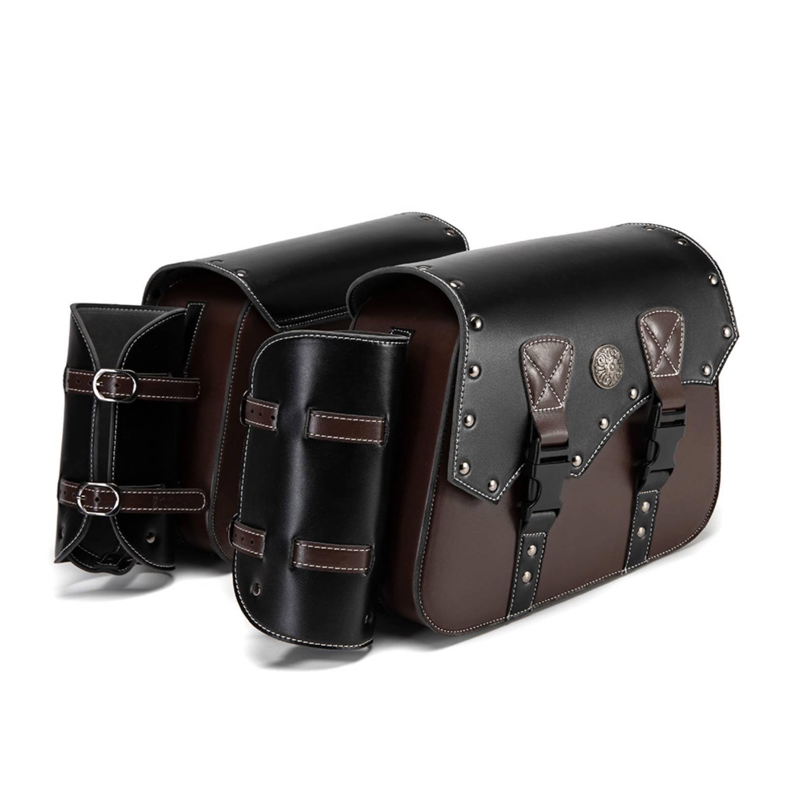 Borsa Portaoggetti Borsa Laterale Sacca Sottosella Bauletto Accessori in Pelle PU con Design Classico E Cintura a Fibbia Adatta per ciclisti Giri Fuori Città Weekend