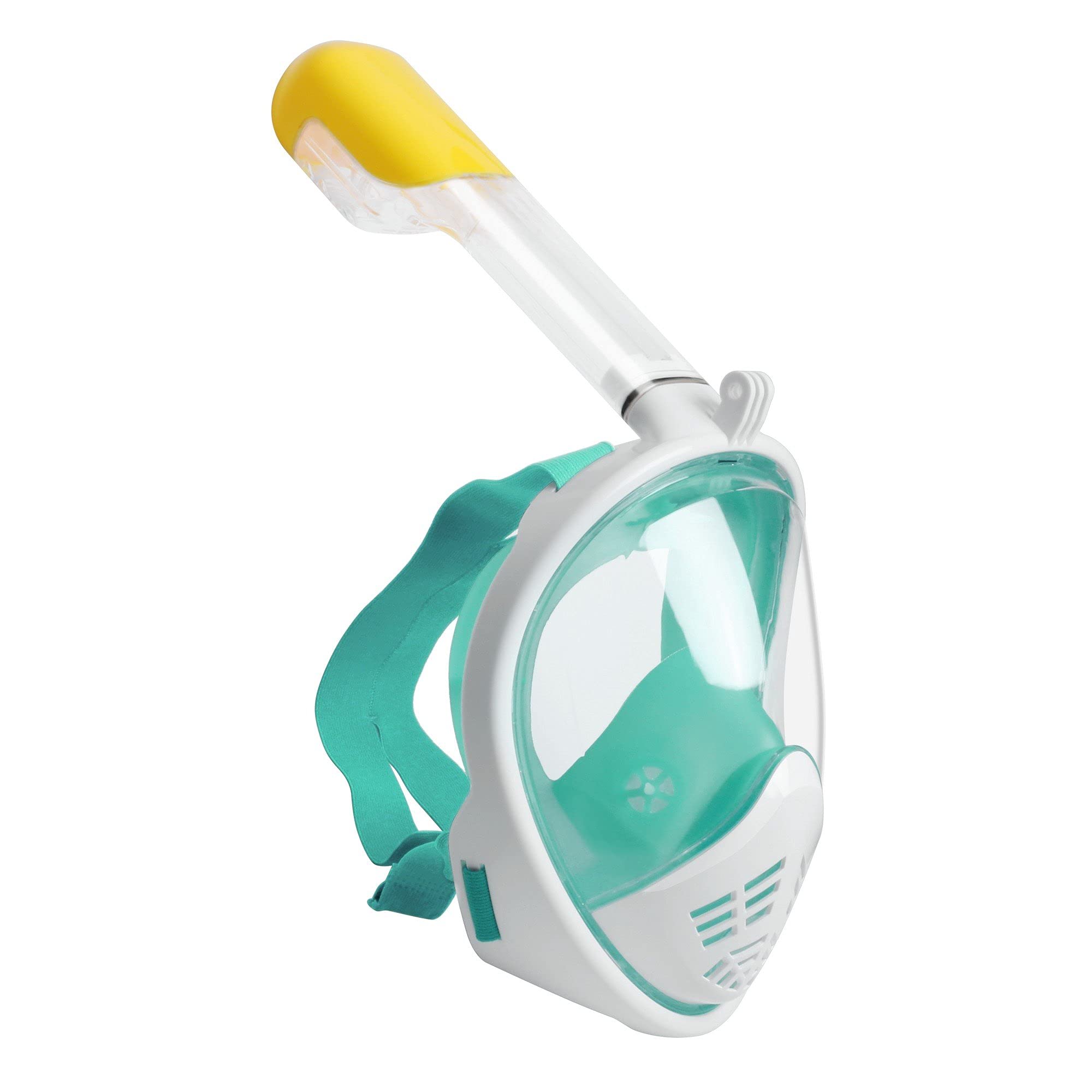Masque De Plongée Intégral Anti-Buée, pour Plongée sous-Marine, Natation, Entraînement, Bandage Respirant, Tube, Vert, Grand（Black 1-S）