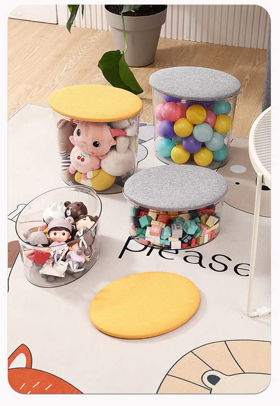 Translucent Acrylic Stool For Kids Which Becomes A Stool With Storage,Storage Box For Toys Ottoman With Storage,Sitting Stool- For Kids,Toy Storage - Convenient & Durable,Transparent