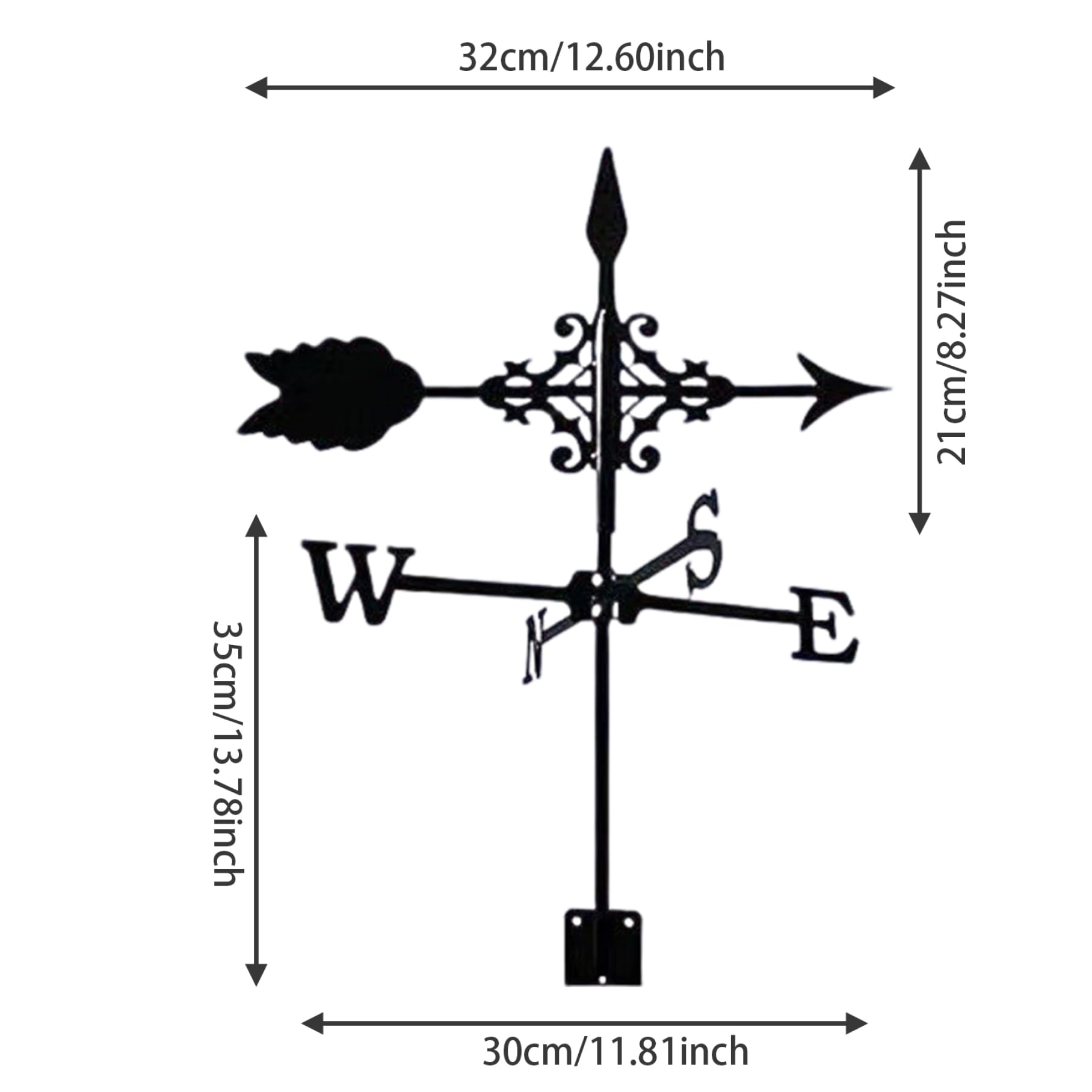 Veleta para el jardín indicadores de dirección del viento de metal con adorno de flecha Veletas meteorológicas montaje en techo para decoración de patio jardín,patio,Veletas para cobertizos de viento
