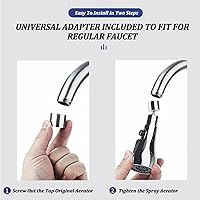 Vista 5 de Kitchen Faucet Head Replacement with 9 Adapters, Metal Pull Down Sink Faucet Head, 3 Function Sink Sprayer, American Standard Faucet Adapter, Sink
