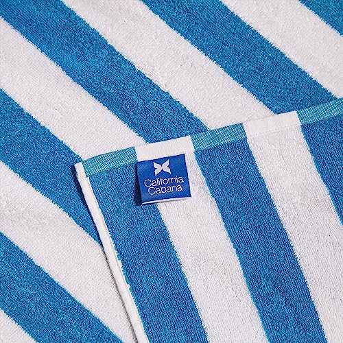 Arkwright Llc CC-CABANA-BL Arkwright California Chaise Lounge Cover - Pack Of 2 - Striped Soft Cotton Cabana Towel thumb #2
