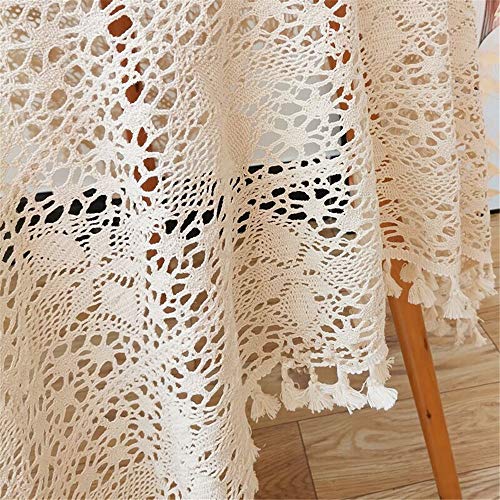 BMIDOT Tovaglia quadrata in pizzo beige con