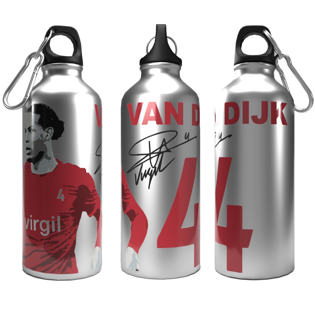Partisan Multicolour Liverpool Bottle Van Dijk 2-Lid Aluminium 600Ml Silver