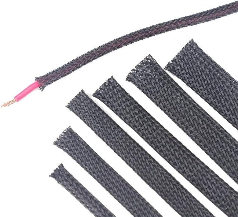 Cable Sleeves Cable Management Sleeve Cable trunking, 10M Black Braided Cable Sleeving PET Nylon Wrapping Cable Casing s Wire, for USB Cable Power Cord Audio Video
