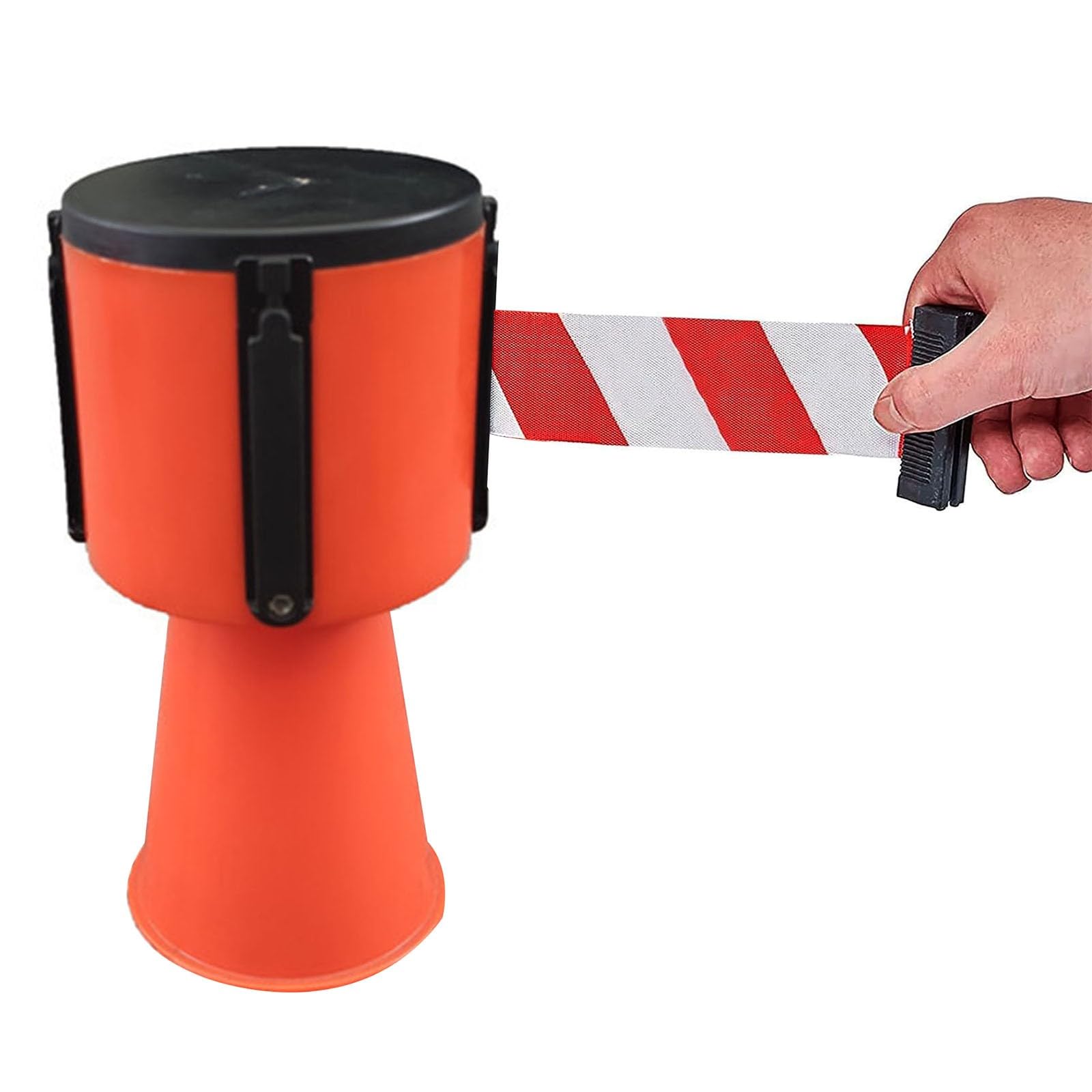 2/3/5/10 m Retractable Traffic Cone - Hazardous Caution Tape, Cone Barrier Tape for Blocking Traffic and Pedestrian Areas(A,5M/16FT)