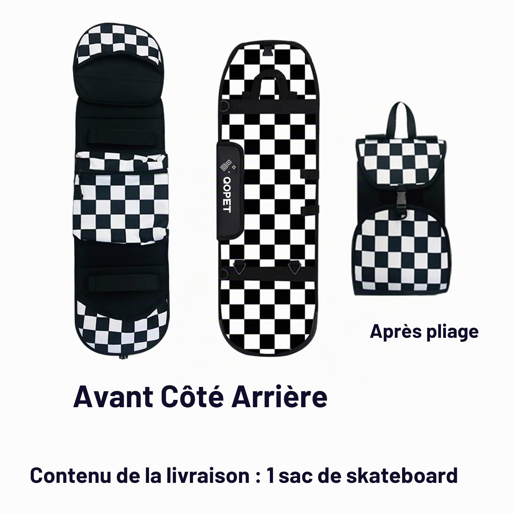 Sac à Dos en Oxford 900D Épaissi pour Skateboard, Étanche et Pliable pour Skateboard Électrique