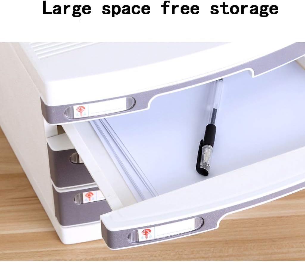 File Shelf Cabinet Office Storage File Organisers,Lockable,Plastic Desktop Organizer Desk File Holder for Office and Home (Color : Gray)