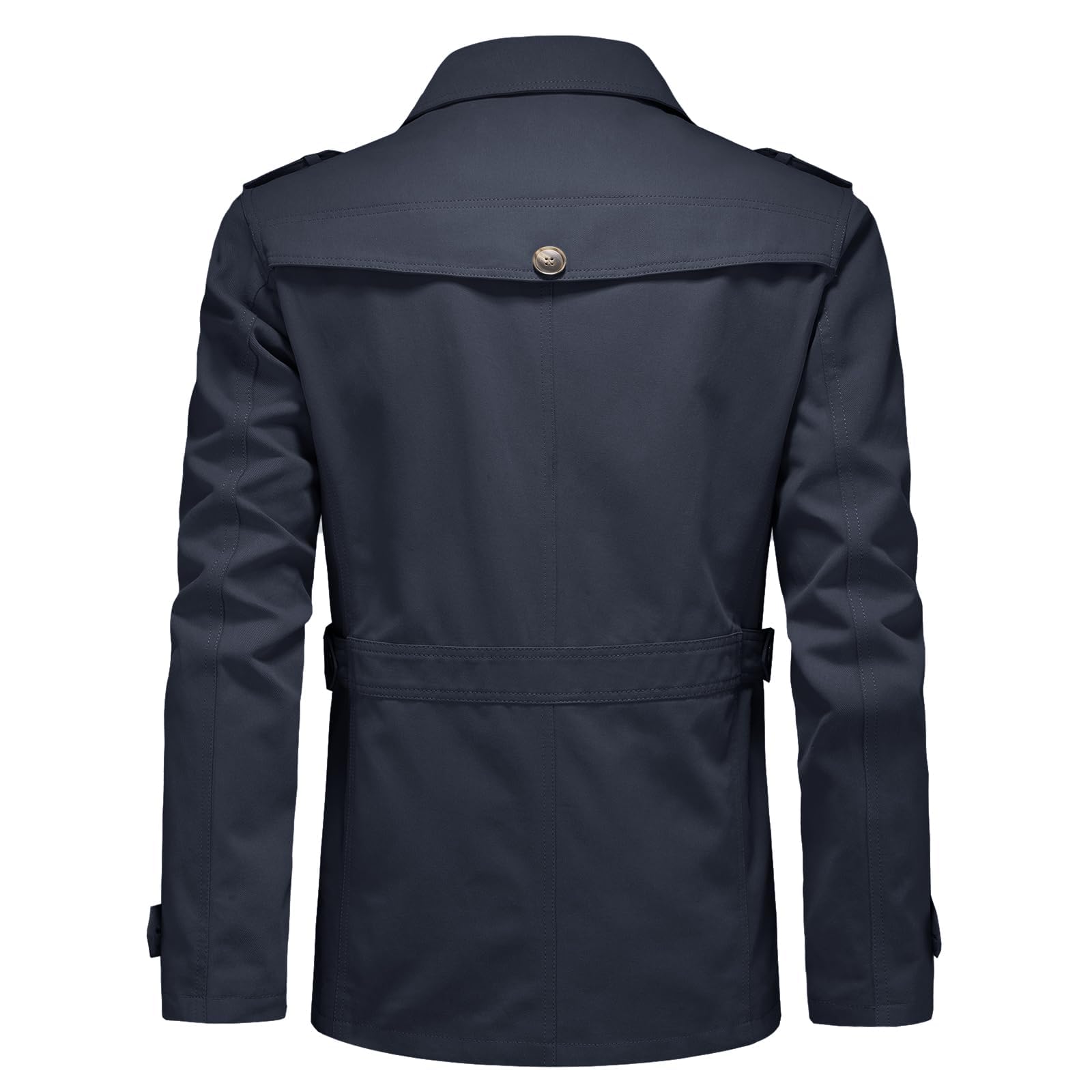 KUDORO Veste d'Extérieur Homme en Coton Blouson de Coupe-Vent Casual Trench Classique Overcoat Jacket Décontracté