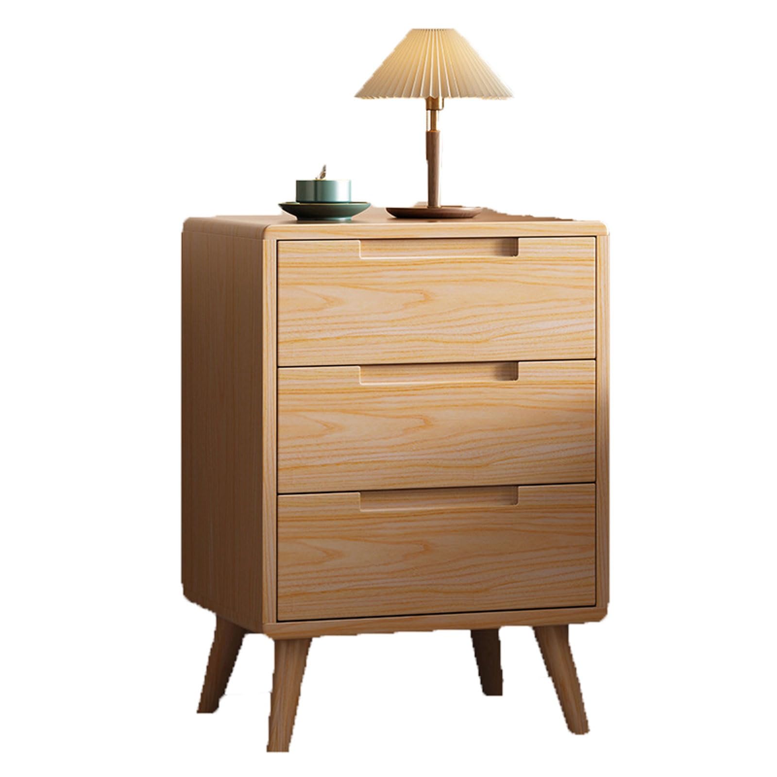 Table de Chevet en Bois Massif, Armoire de Rangement, Ensemble Complet de Meubles adaptés à la Chambre à Coucher, au Salon, à l'étude (Blanc, Double tirage)