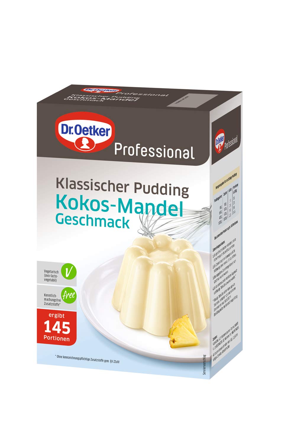 Dr. Oetker Professional Klassischer Pudding mit Kokos-Mandel-Geschmack, Puddingpulver in 1 kg Packung