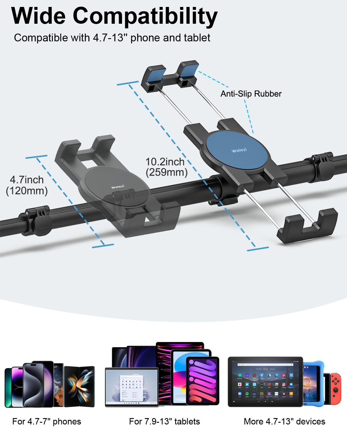 Supporto per poggiatesta auto per iPad – Supporto per poggiatesta sedile posteriore auto, supporto per tablet, viaggi su strada, essenziale per bambini, per tablet iPad Pro da 4,7 a 13 pollici,