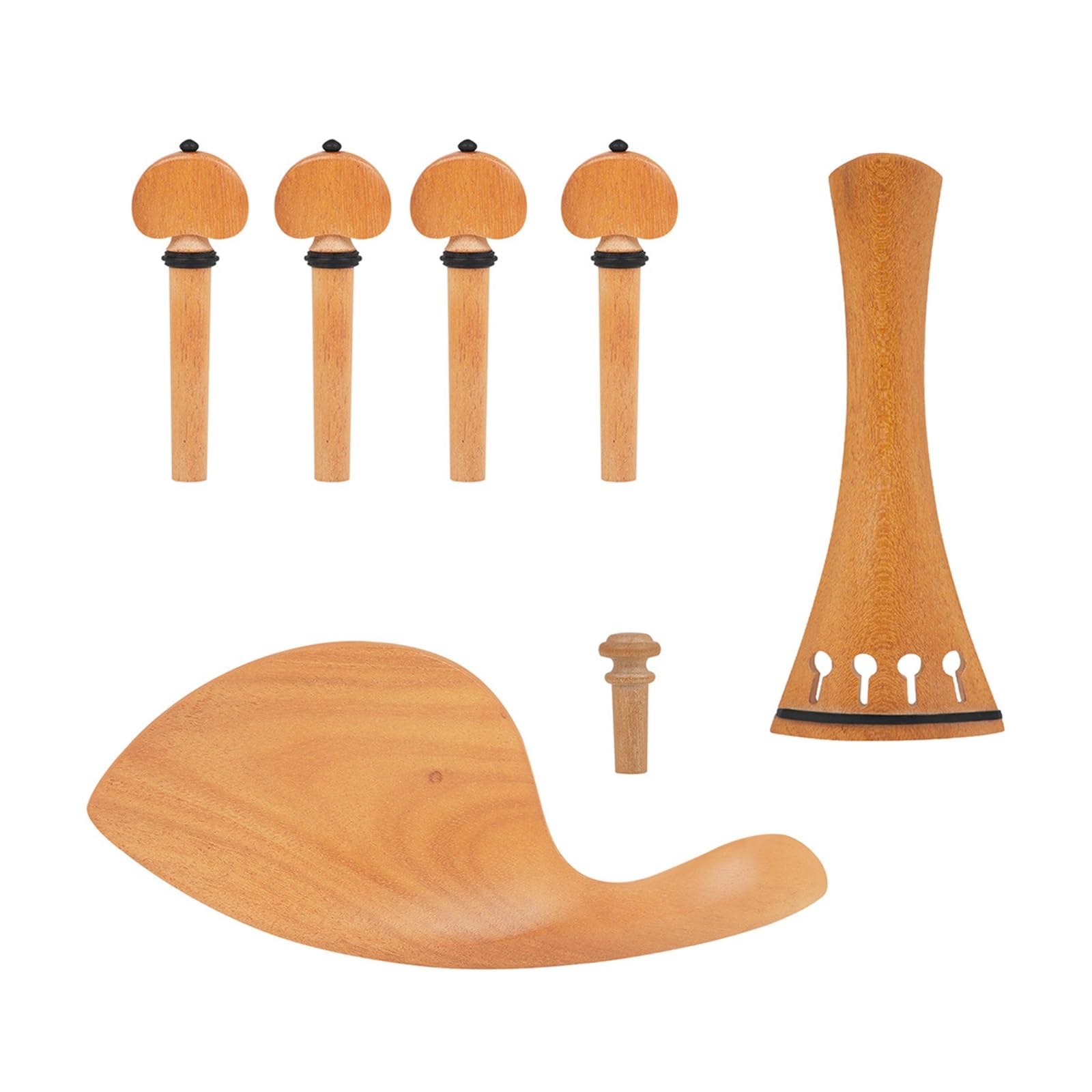 accessori per violino Set per violino in quattro pezzi (cordiera in legno di Sumu + perno di accordatura + mentoniera + perno di coda) Set completo di accessori per violino