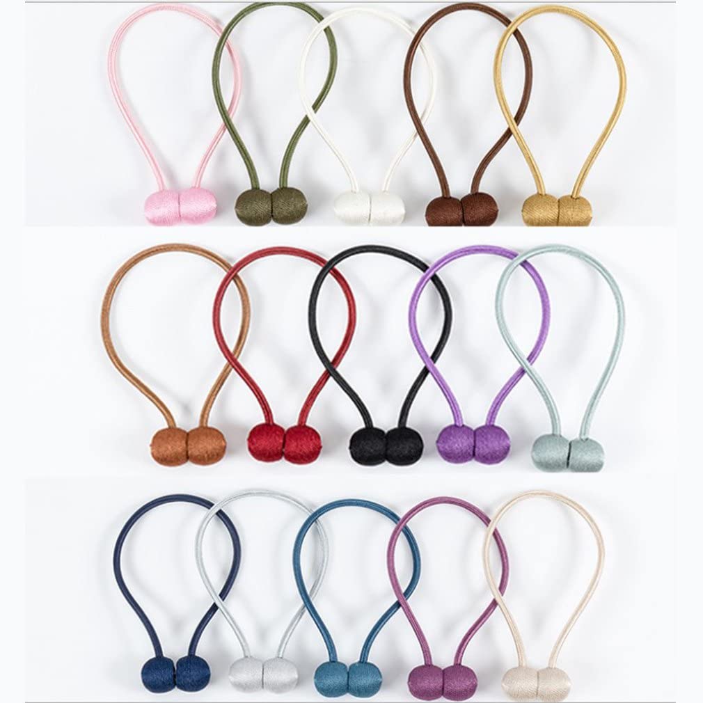 Attaches pour Rideaux, Embrasses de Rideaux magnétiques en métal, 2 pièces Multicolores(Purplr)