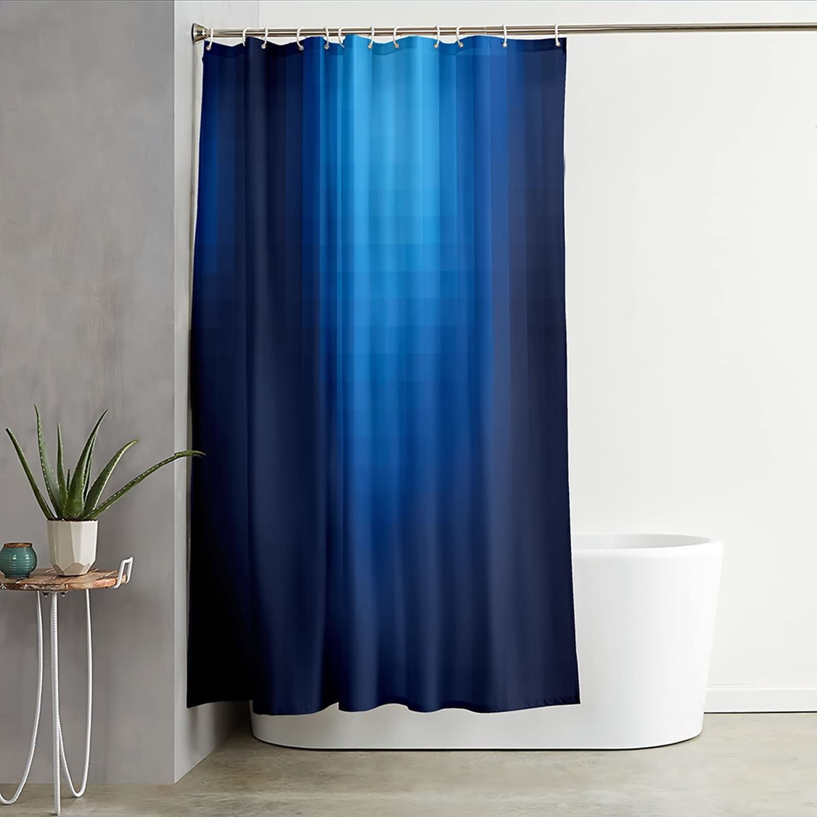 Tenda da doccia impermeabile, fantasia tende da doccia in poliestere, blu scuro, 165 x 200 cm, decorazione vasca da bagno