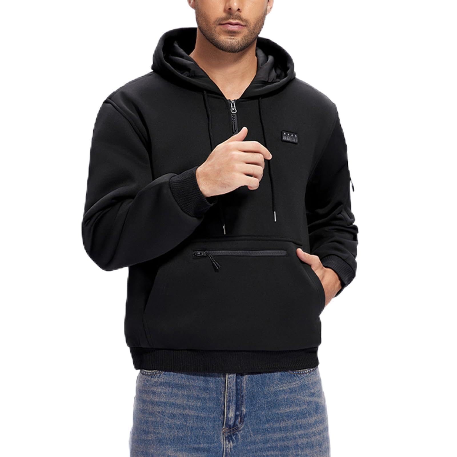 Beheizbare Sweatjacke Herren mit Kapuze Heizjacke Winter Warm Winterjacke