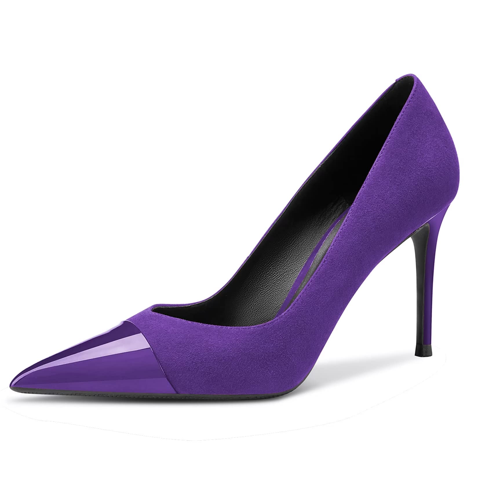 HDEUOLM Mujer Aguja Alto High Heel Cerrado el Dedo del pie Puntiaguada Punta Pumps Slip-on de Boda Sexy Dress Zapatos