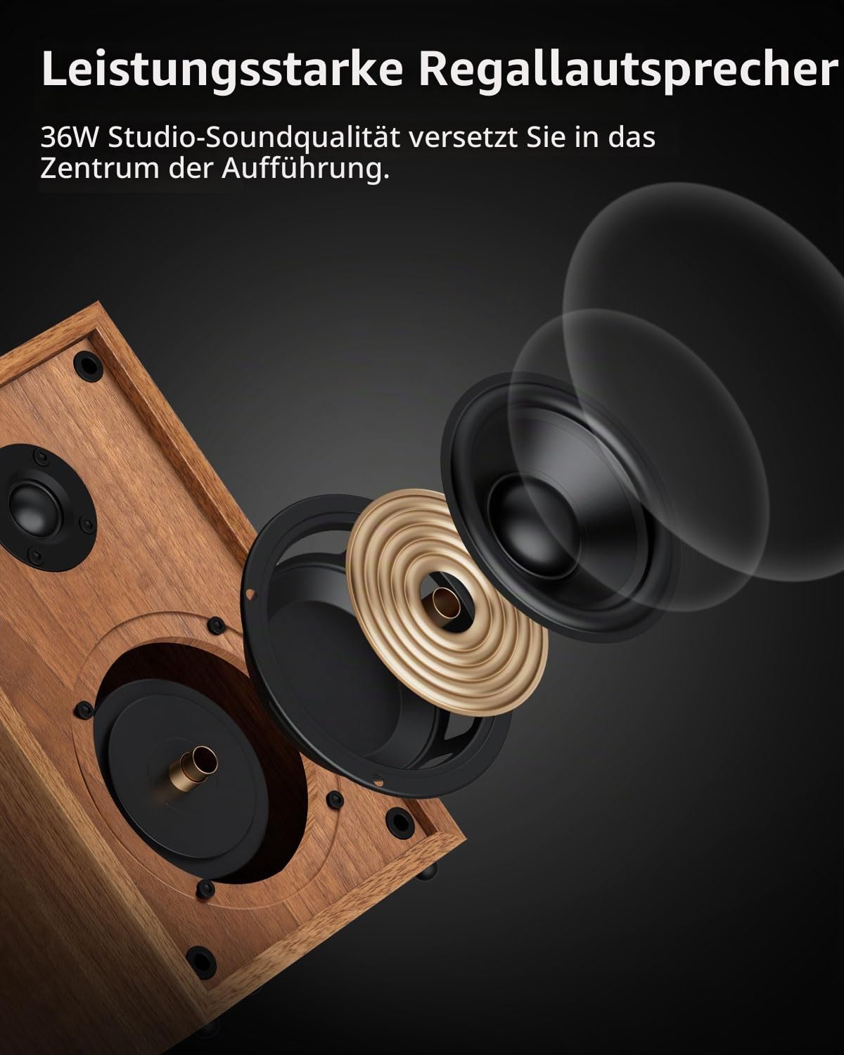 1 by ONE HiFi Bluetooth Plattenspieler mit USB-Anschluss MM System 33/45 U/min Auto-Stopp und Phono-Vorverstärker Riemenantrieb Vinyl Record Player mit 2 Lautsprechern
