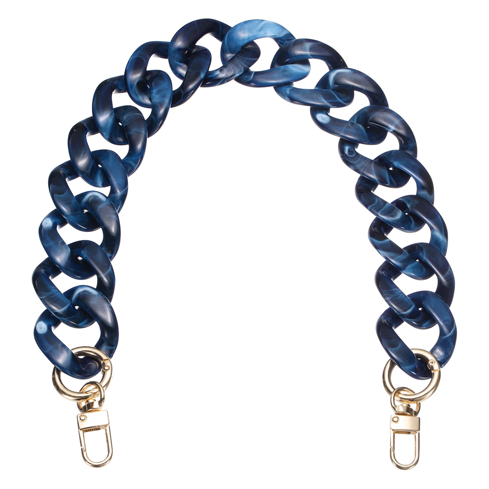 Muiltvoe 18 x 1.4 Inch Purse Charm Chain, Acrylic Purse Chain Acrylic Bag Shoulder Chains Purses Handles Extender Charms with Buckles for Handbags Replacement DIY Crafts, Blue