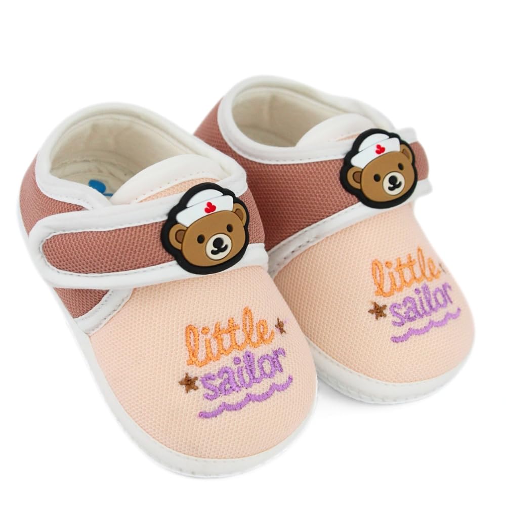 neska moda 6 To 12 Months Baby Boys & Girls Newborn Soft Cotton Velcro Little Baby Brown & Orange Booties-BT5324-picture-41