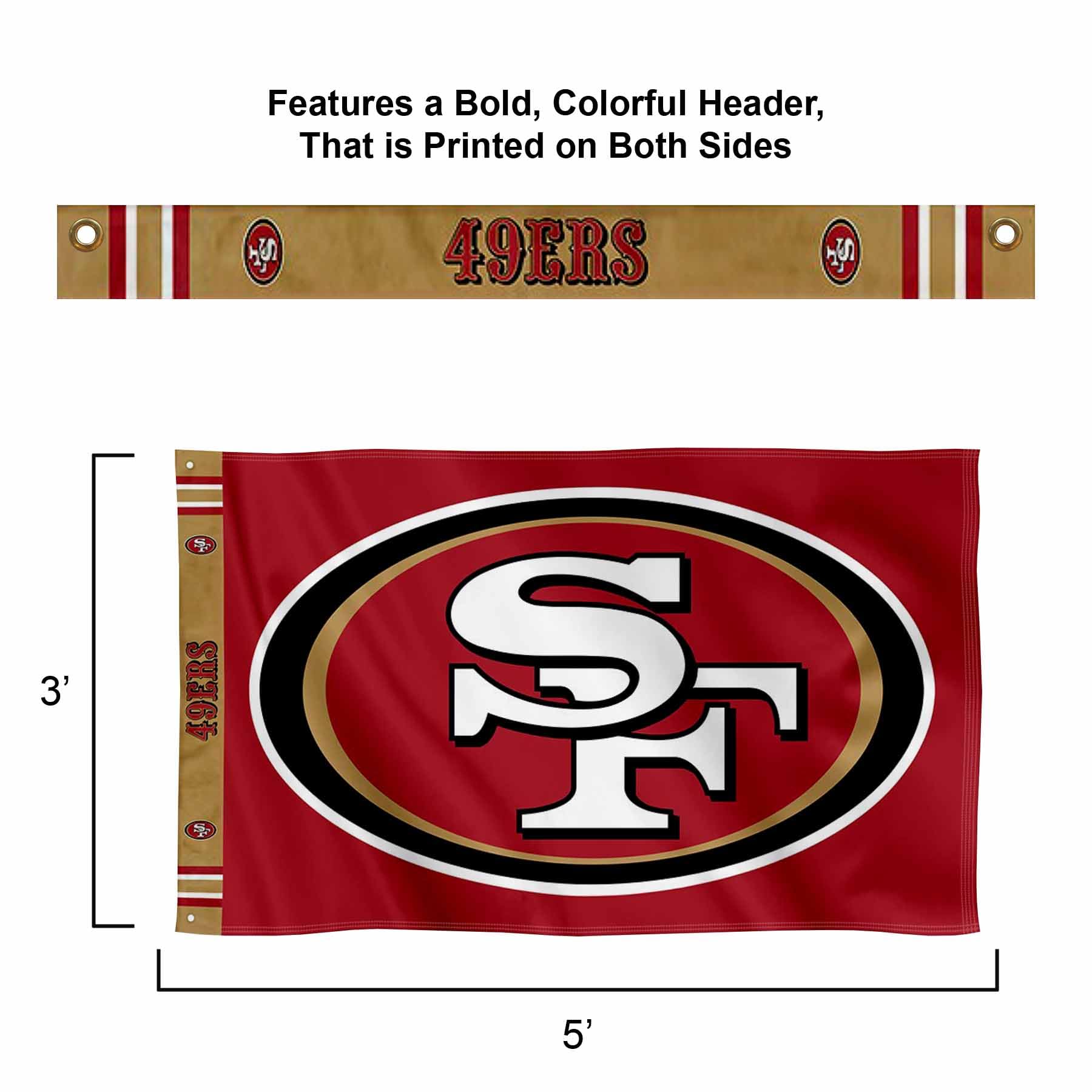 San Francisco 49ers Banner-Flagge, bedruckt, 90 x 150 cm