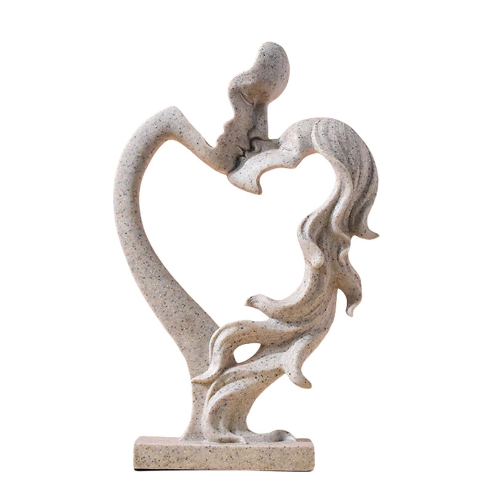 JJJing5 Decor Kissing Couple Statue Romantic Love Sculpture Abstract Art Home Decor Nightstand Accessories(A5)