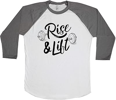 Rise and Lift Unisex Baseball Long Sleeve Tee White-Asphalt XX-Large