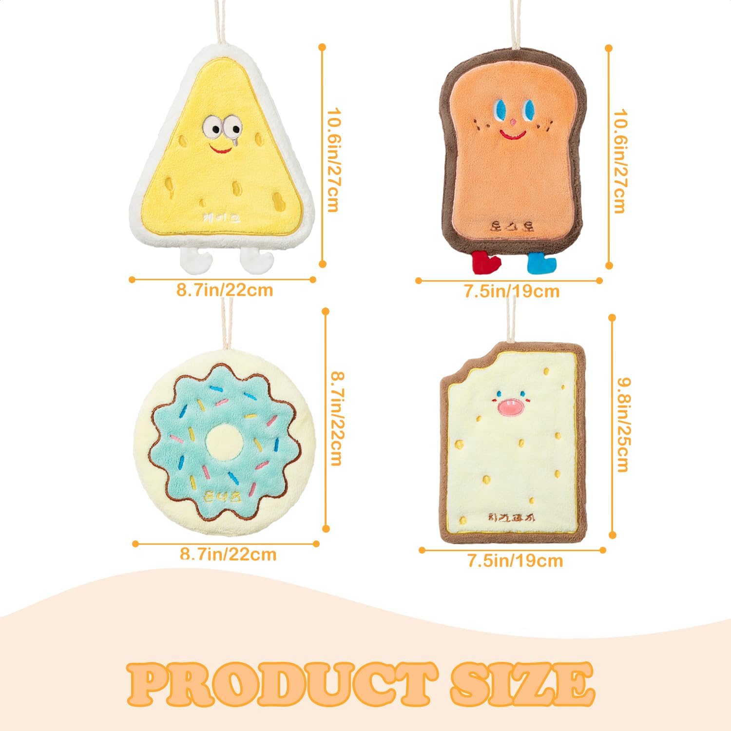 Cute Baking Hand Towels, Bathroom Towels with Hanging Loop, Children Hand Towel Dessert, Microfiber Coral Fleece Absorbent Hand Towel for Kitchen, Baked Dessert Combination