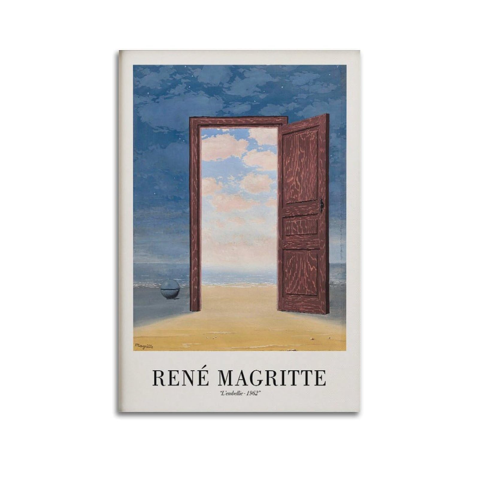 xiaoxiaoshen Rene Magritte L'embellie Surrealist Canvas Poster Wall Art Prints Room Aesthetic Murals Bedroom And Living Decorations 24x36inch(60x90cm)
