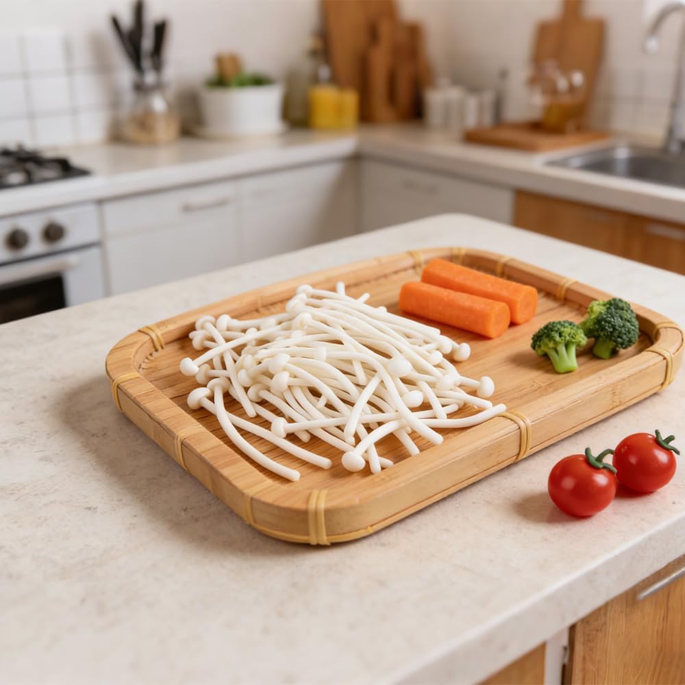 Artificial Enoki Mushrooms 50PCS, Lifelike Simulation Enoki Mushroom Fake Vegetable for Home Kitchen Party Decoration Teaching Models