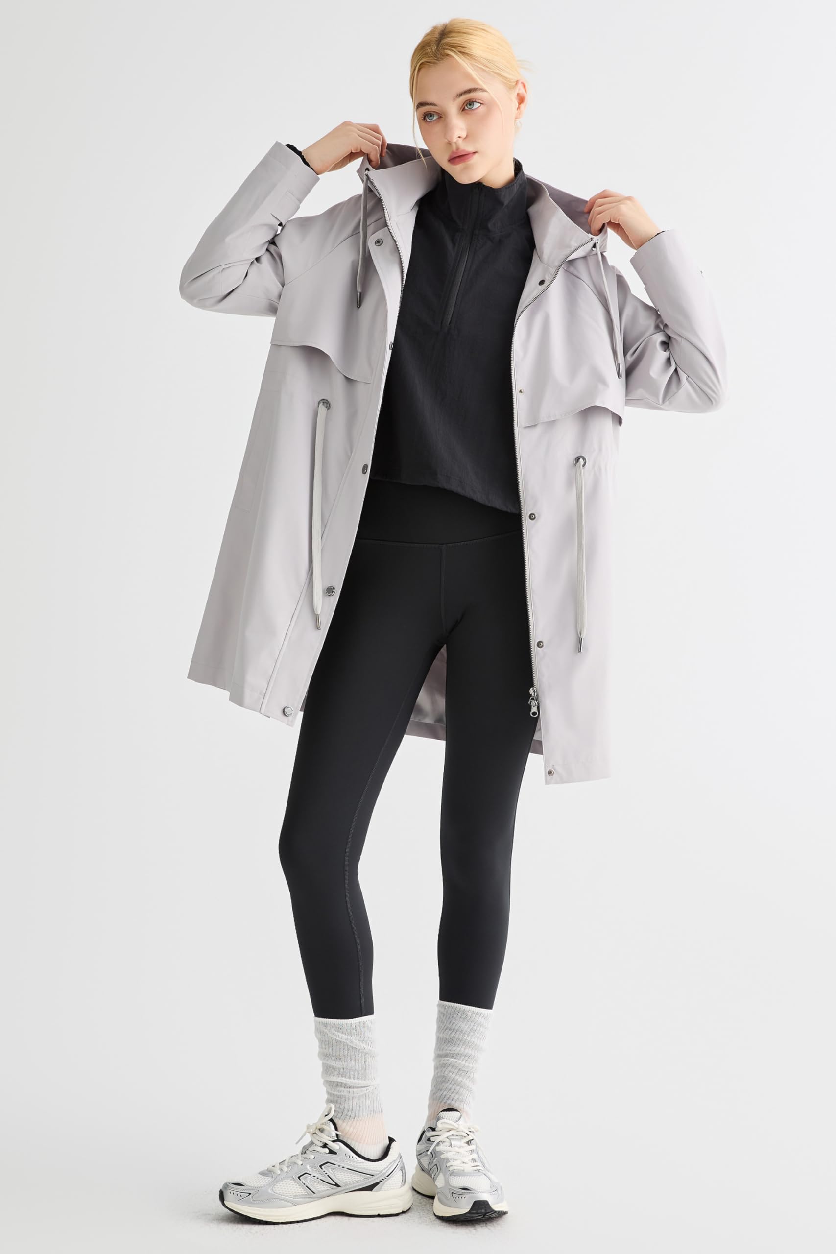 Orolay Chaqueta Cortaviento Larga con Capucha para Mujer Anoraks Activos para Exteriores